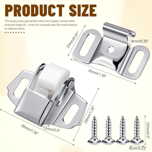 1 Set Mailbox Replacement Roller Catch Latch with Screws - Image 3