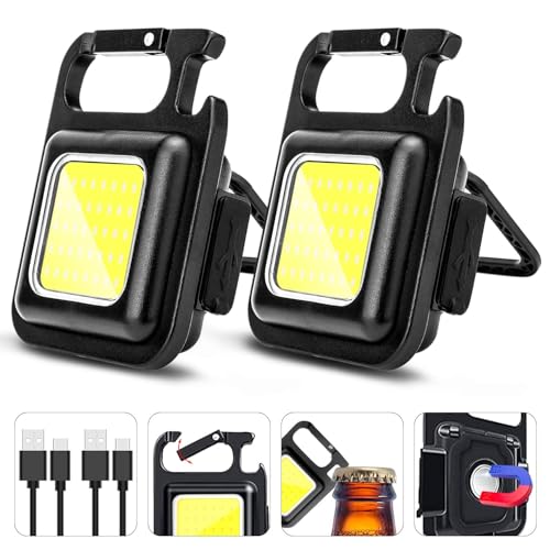 MAKDAK COB Rechargeable Keychain Flashlight 2Pack, High | Home Repair - Image 2