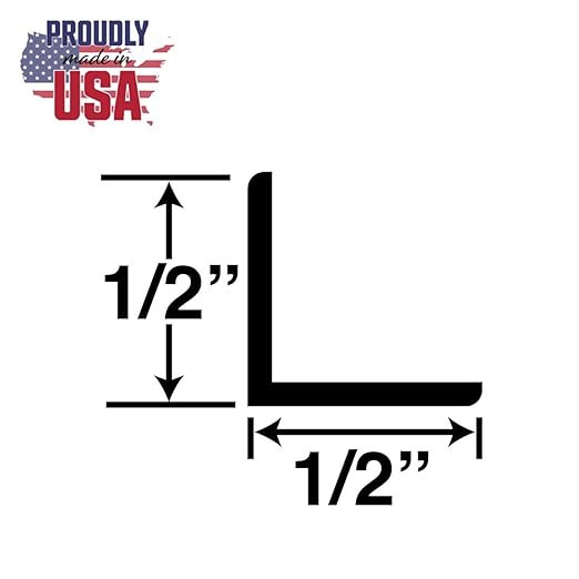 Outwater Plastics 520-CL 1/2 Inch X 1/2 Inch X 3/64 (.047) Inch Thick Clear Butyrate Clear Plastic Even Leg Angle Moulding 46 Inch Lengths (Pack of 3)