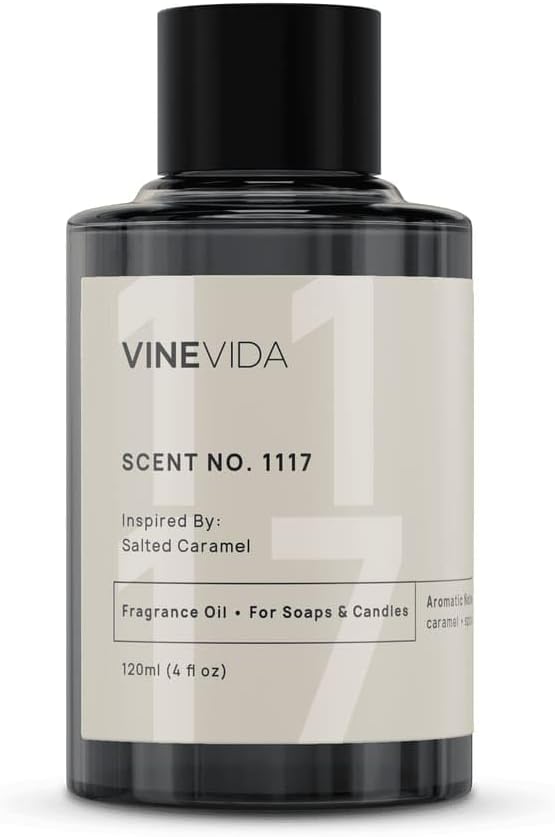 VINEVIDA [4oz] Salted Caramel Fragrance Oil for Candle Making and Soap Making - Premium Candle Scents for Soy Candles