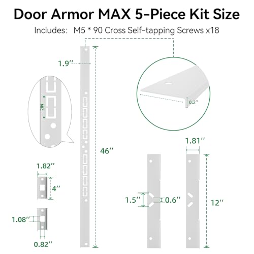 5 Pieces Door Frame Reinforcement Kit, Anti Kick Strike in Door - Image 3