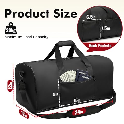 Large Waterproof Fireproof Document Bag, 24x12x12 in, Black - Image 3