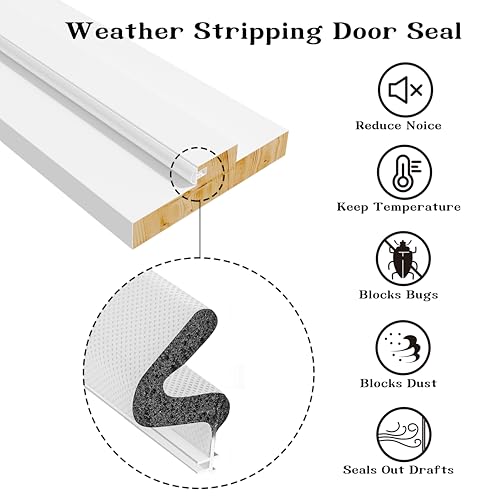 Door Jamb Frame Kit with Threshold, DIY Exterior White - Image 4