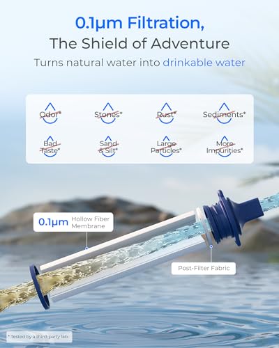Waterdrop Gravity Water Filter Straw, Camping Water Filter - Image 6