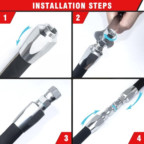 2-Pack Hydraulic Hose Field Repair Kit,1/4" Inner Diameter - Image 8