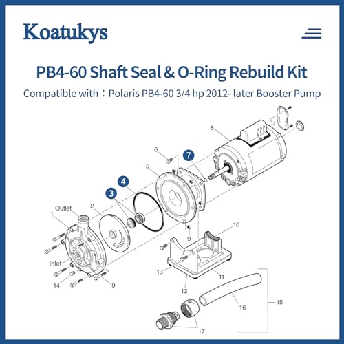 PB4-60 Booster Pump Shaft Seal & O-Ring Rebuild Kit | Home Repair - Image 4