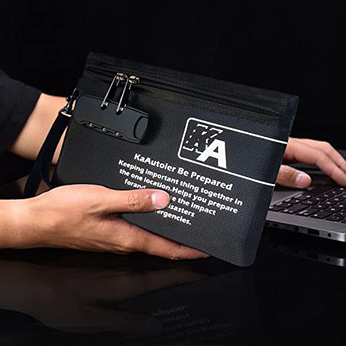 KaAutoler Small Fireproof Bag with Lock, Waterproof Money - Image 6