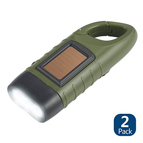 Simpeak 2-Pack Hand Crank Solar Powered Flashlight, Emergency - Image 3
