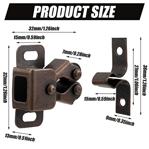 20 Pcs Cabinet Door Latch and Catch Hardware, Brown - Image 4