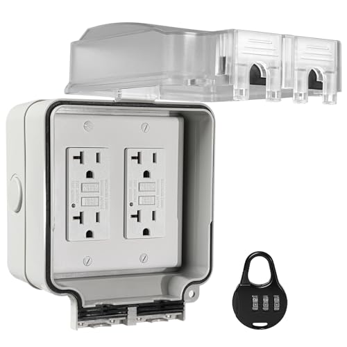 Dual 20 Amp GFCI Outdoor Electrical Outlet Box,Outdoor Outlet Box - Image 2