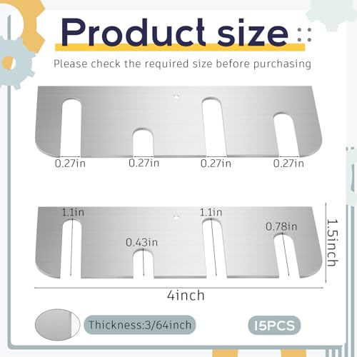 15 Pcs Hardware Door Hinge Shims Stainless Steel Metal | Home Repair - Image 3
