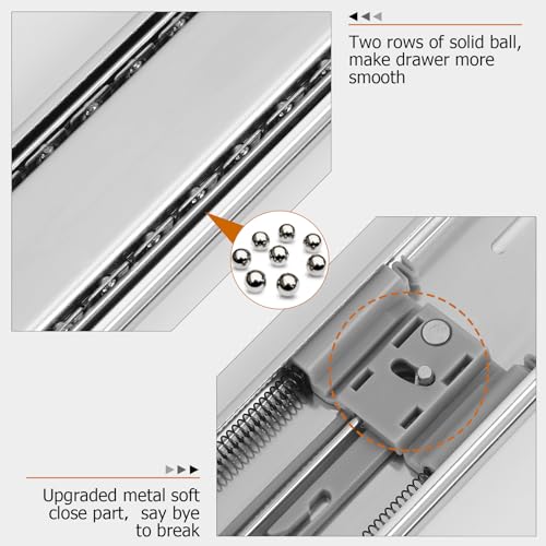 LONTAN 10 Pairs Soft Close Drawer Slides 18 Inch Heavy - Image 4