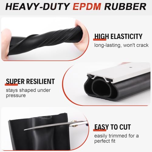 Garage Door Seals Bottom Rubber - Jobon 16.5 Ft Heavy-Duty - Image 6