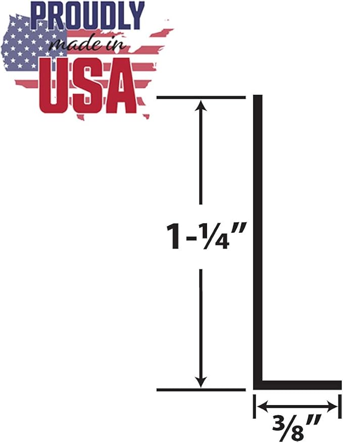 Outwater Plastics 1441-Bk Black 3/8 Inch X 1-1/4 Inch X 3/64 (.047) Inch Thick Styrene Plastic Angle Moulding 46 Inch Lengths (Pack of 3)
