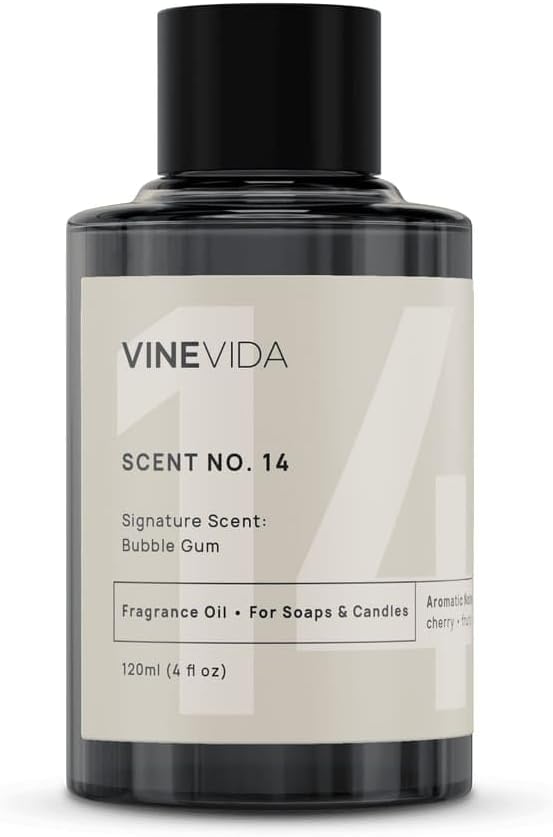 VINEVIDA [4oz] Bubble Gum Fragrance Oil for Candle Making and Soap Making - Premium Candle Scents for Soy Candles