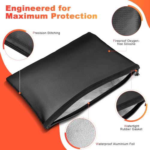 Fireproof Money Document Bag with Waterproof Zipper, 13.5" x 10" - Image 5