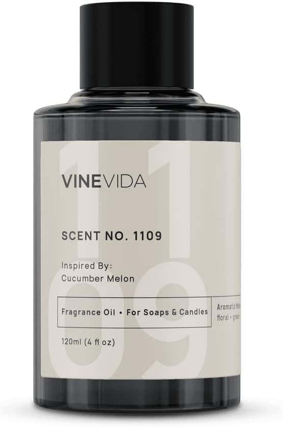 VINEVIDA [4oz] Cucumber Melon Fragrance Oil for Candle Making and Soap Making - Premium Candle Scents for Soy Candles