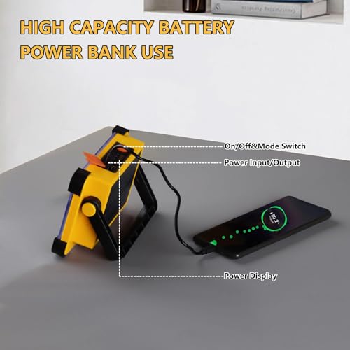 120W LED Solar Work Light, 144 LED 10000LM Portable Flood - Image 7