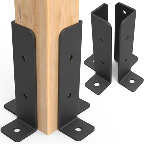 4 Pcs Adjustable Deck Post Anchor Base Bracket Fit 1.5x1.5,2x2 - Image 2