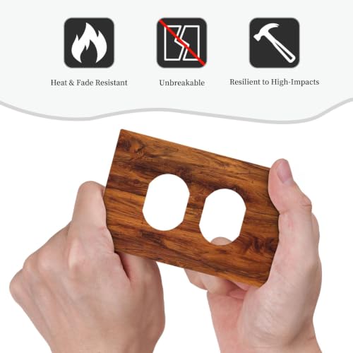 Farmhouse Brown Wood Grain Outlet Covers Decorative Light - Image 7