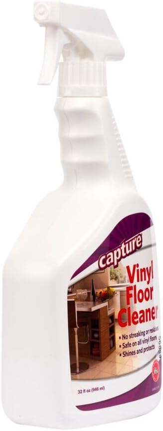 Capture Vinyl Floor Cleaner - Cleaning Liquid for Hard Vinyl Flooring - Household or Commercial - Kitchen, Bathroom - Engineered to Clean LVP, VCT - 32oz Portable Spray Bottle