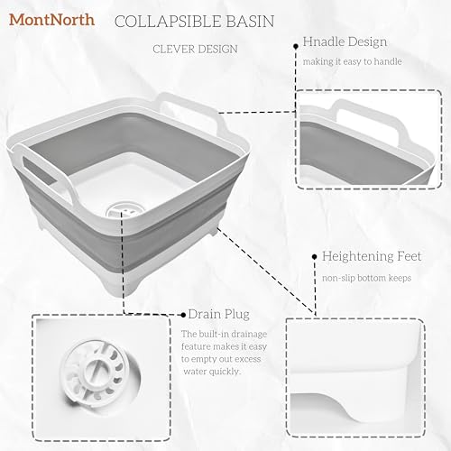Collapsible Wash Basin 9L, Foldable Dish Tub with Drain Plug - Image 5