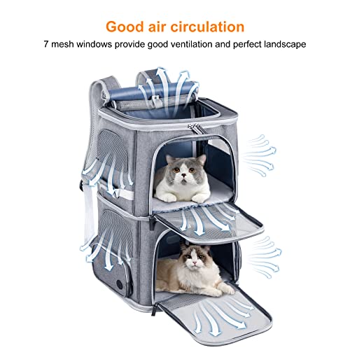 Double Cat Carrier for 2 Cats,Dog Backpack Carrier | Pet Essentials - Image 5