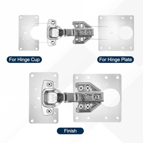 uxcell 12Pcs Cabinet Hinge Repair Plate Kit 90x50mm C-Type - Image 6