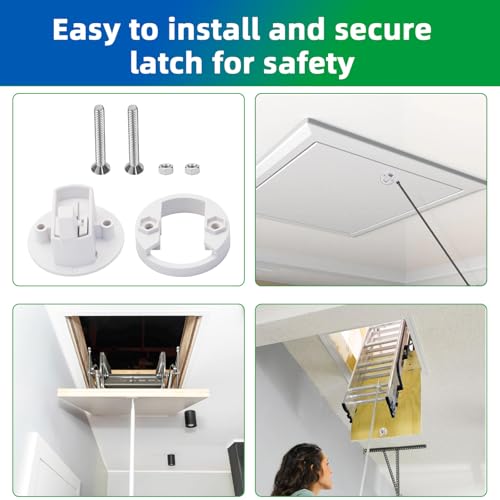 36-62 Telescoping Attic Ladder Latch, Flush Pull Latch - Image 6