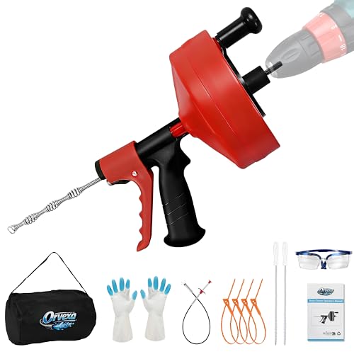 Drain Snake 50 Ft with Drill Attachment, Auto Feed 1/4 - Image 2