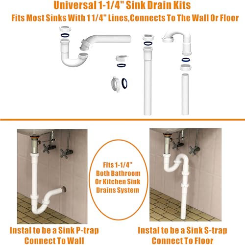 Bathroom Sink Drain Kit,for Most 1-1/4” Bathroom & Kitchen - Image 4