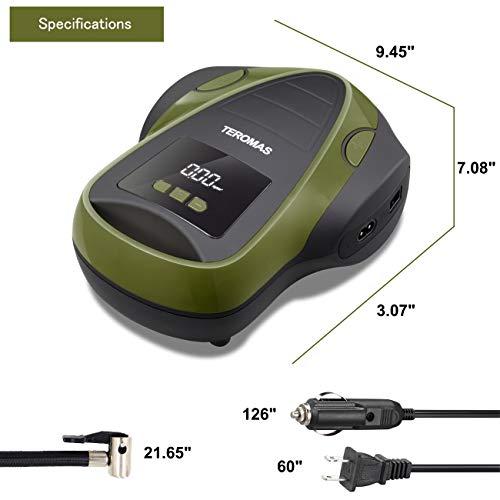 Tire Inflator Portable Air Compressor, Air Pump DC/AC - Image 3