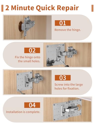20PCS Upgraded Cabinet Hinge Repair Plate FOGZUVR Durable - Image 5