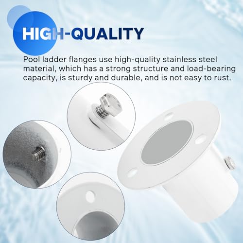 2 Pack Inner Diameter 1.6'' Pool Ladder Deck Fixed Base Flanges - Image 4