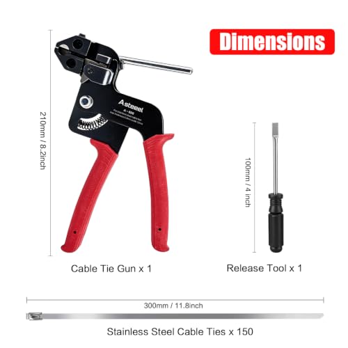 Metal Zip Ties Tool Kit with 150Pcs 11.8inch 304 Stainless - Image 3