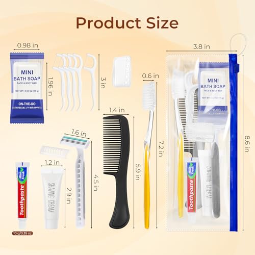 Personal Hygiene Kit Bulk,10 Sets Yellow Travel Size - Image 5