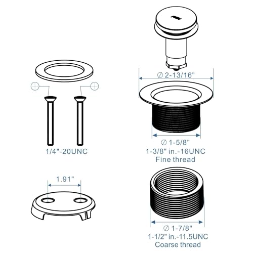 Brushed Nickel Tip Toe Tub Drain Trim Set, 2-Hole Overflow - Image 7