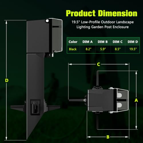 19.5" Low-Profile Garden Post Enclosure with Rain-Tight - Image 3