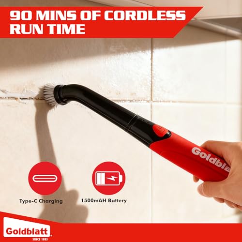 Goldblatt 18-Piece Cordless Electric Spin Scrubber, Waterproof - Image 7