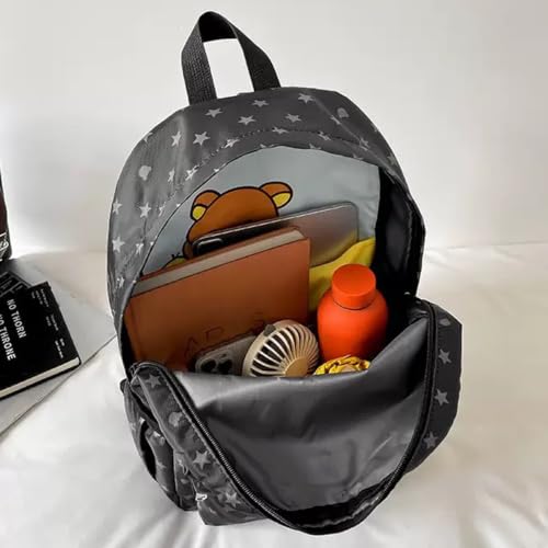 Travel Backpack for Women, Black Daypack with Star Pattern,25L - Image 3