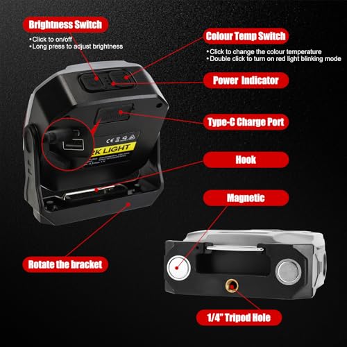 SUNPRO Magnetic Job Site Light Rechargeable FloodLight - Image 7