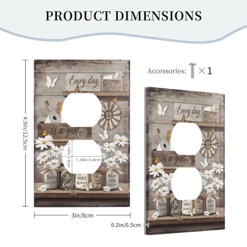 Farmhouse Flowers Daisy Outlet Covers Decorative Light | Home Repair - Image 3