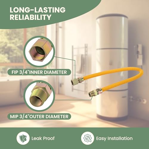 Gas Water Heater Installation Kit – 2 x 18" Corrugated Stainless - Image 6