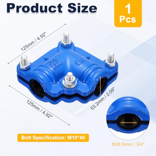 Pipe Repair Clamp for 90 Degree Elbow, 2" OD with Rubber Liner - Image 3