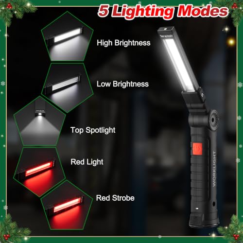 6Pack Magnetic LED Work Light, Christmas Tools Gifts for Men Dad - Image 7