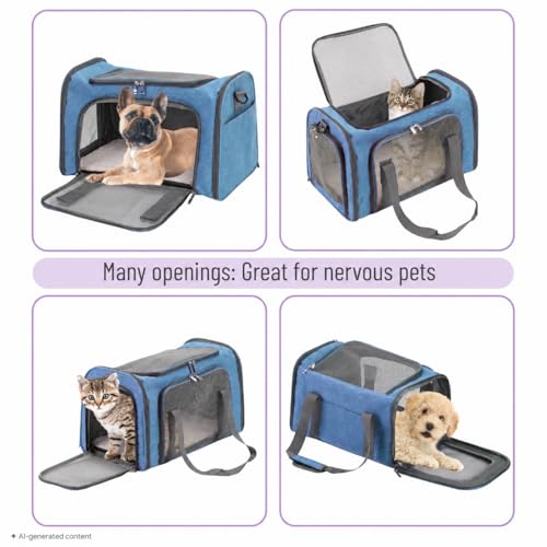 Mr. Pen- Pet Carrier, 17.5" x 11.2" x 11.5", Medium Size, Blue - Image 7