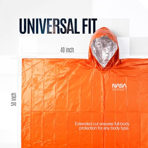 NASA Emergency Poncho – Anti-Tear Mylar™ Blanket (4-Pack, Solar - Image 4