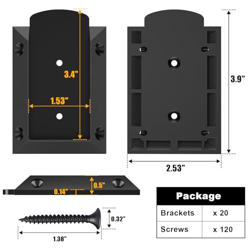20Pcs 2x4 Deck Railing Bracket Connectors for 1.5"x3.5" - Image 3