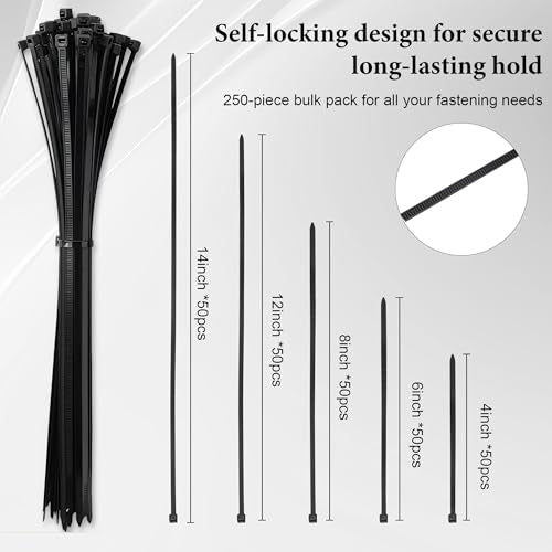 Cable Tie Holder with Cutter Pliers & 250 Zip Ties Wall | Hand Tools - Image 5