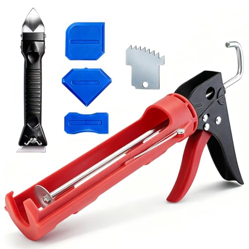 Caulk Gun Kit, Caulking Gun No Drip with 3 Silicone | Home Repair - Image 2